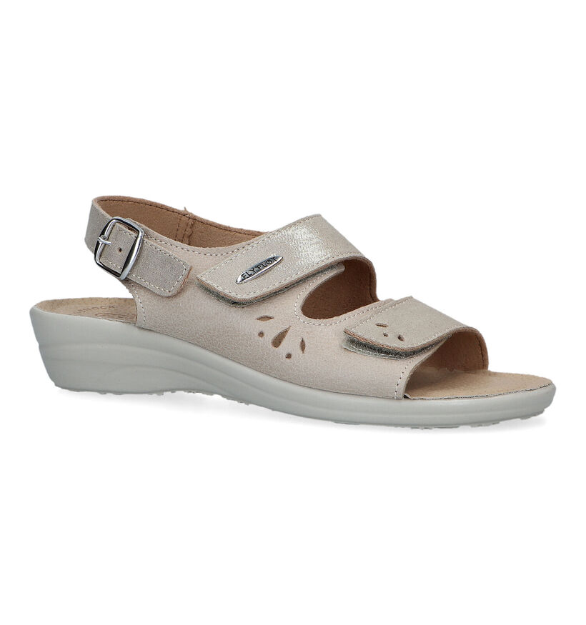Fly Flot Sandales compens&eacute;es en Beige pour femmes (324540)