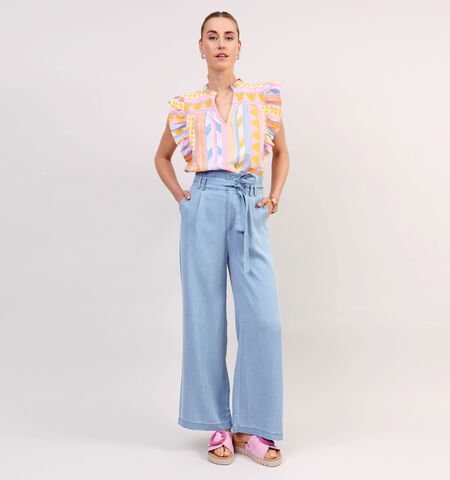 Wijde broek blauw