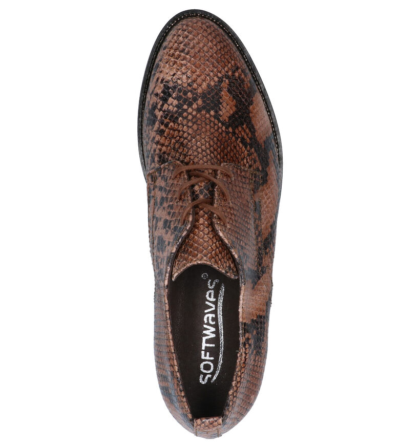 Softwaves Cognac Veterschoenen in leer (261477)