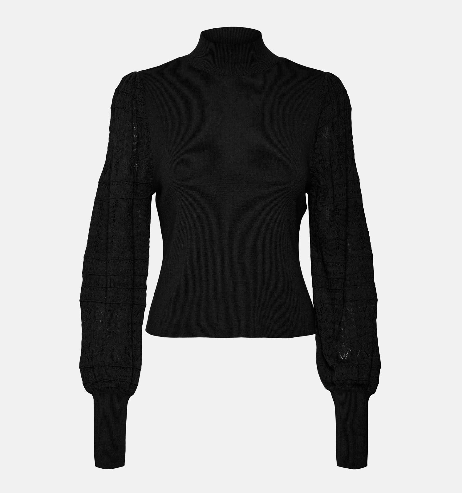 Vero Moda Felipa Zwarte Trui met ballonmouwen Dames Truien Online op TORFS.BE