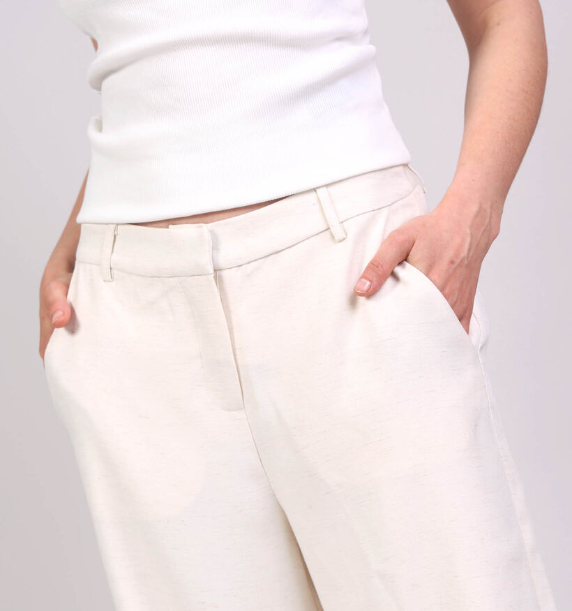 Desires Opal Mid Waisted Ecru Geklede Broek voor dames (370637)