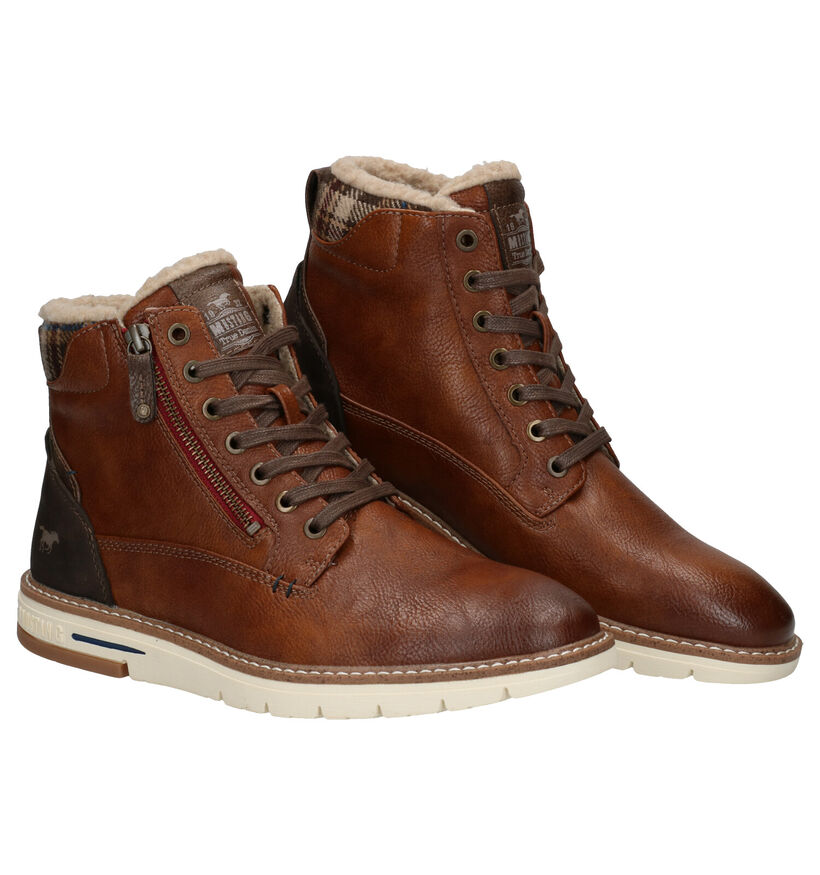 Mustang Cognac Bottines in kunstleer (280938)