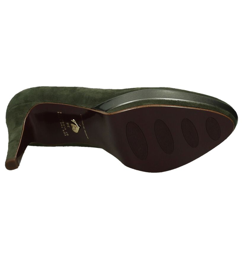 Tamaris Escarpins classique en Vert kaki en daim (202713)
