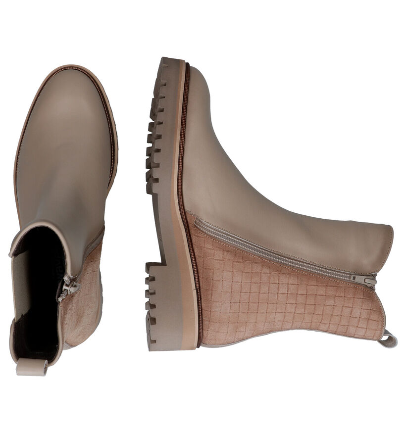 Softwaves Beige Chelsea Boots in leer (298171)