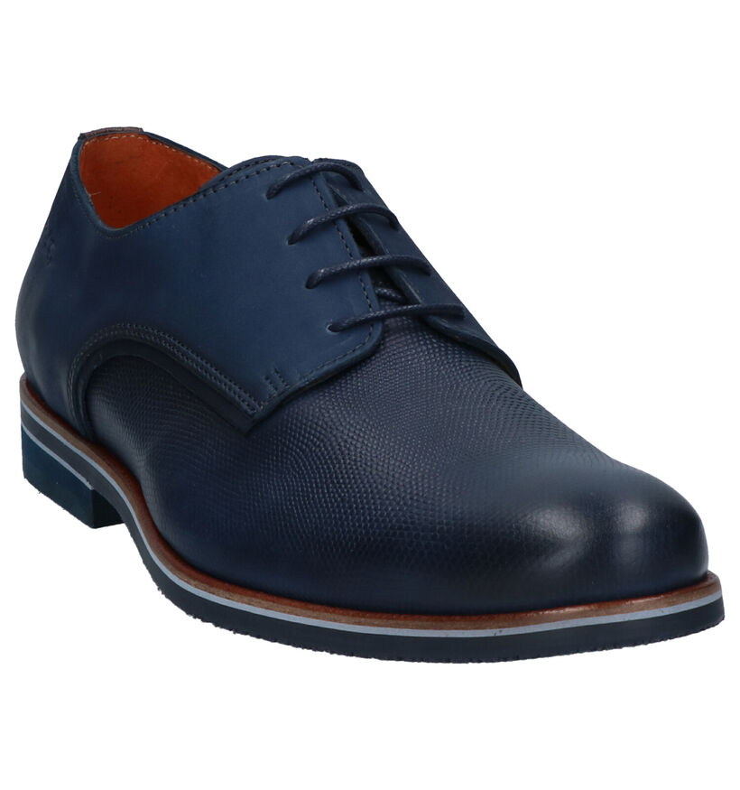 Van Lier Veterschoenen Blauw in leer (272962)