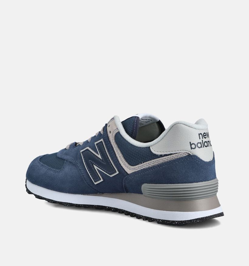 New Balance 574 Core Baskets basses en Bleu fonc&eacute; pour hommes (375105) - pour semelles orthop&eacute;diques