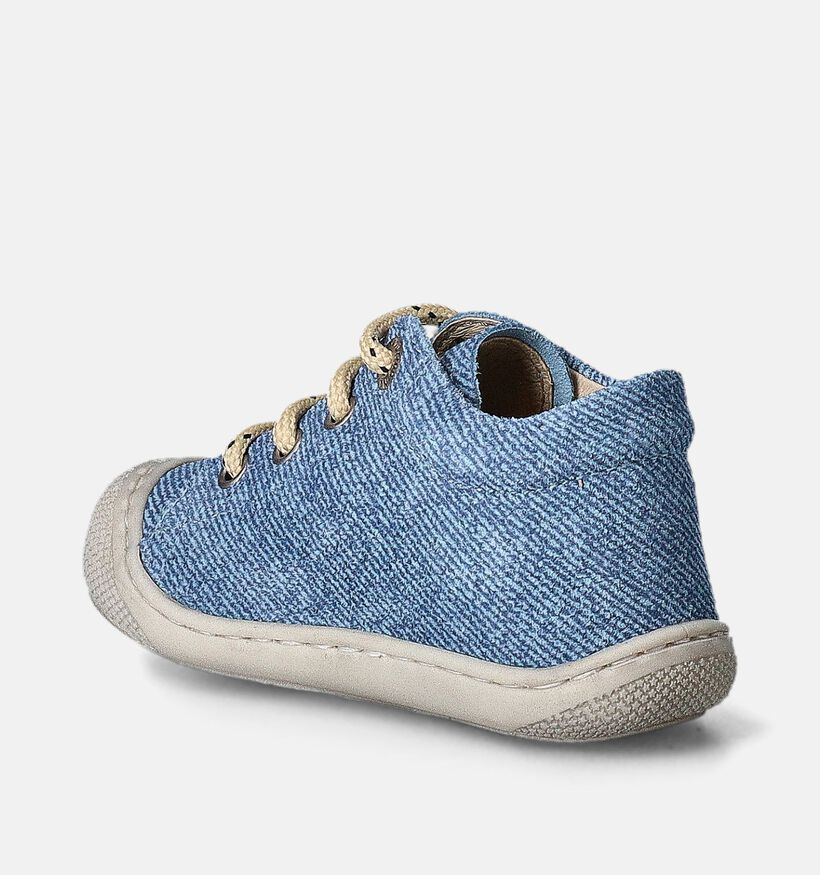 Naturino Cocoon Suede Denim Blauwe Babyschoentjes voor jongens, meisjes (355491) - geschikt voor steunzolen