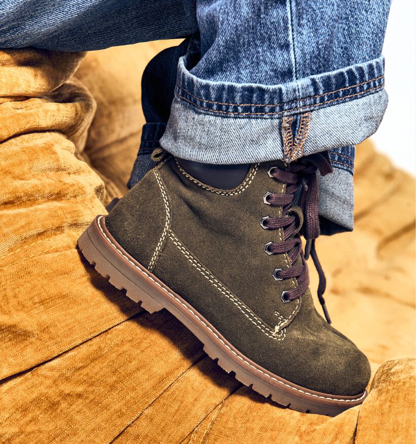 Milo & Mila Chaussures hautes en Vert pour filles, garçons (363291)