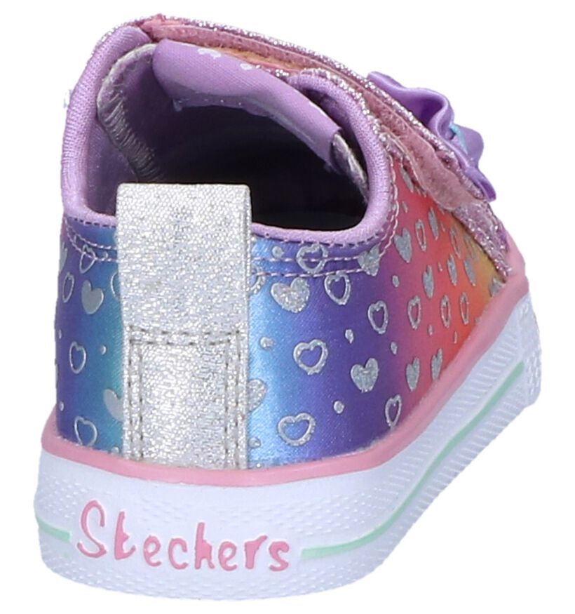 Paarse Velcroschoenen Skechers Shuffle Lite Sparkly Hearts, , pdp