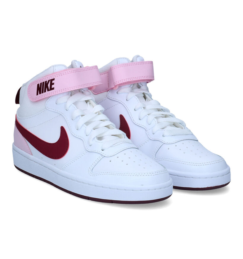 Nike Court Borough Witte Sneakers in kunstleer (312201)