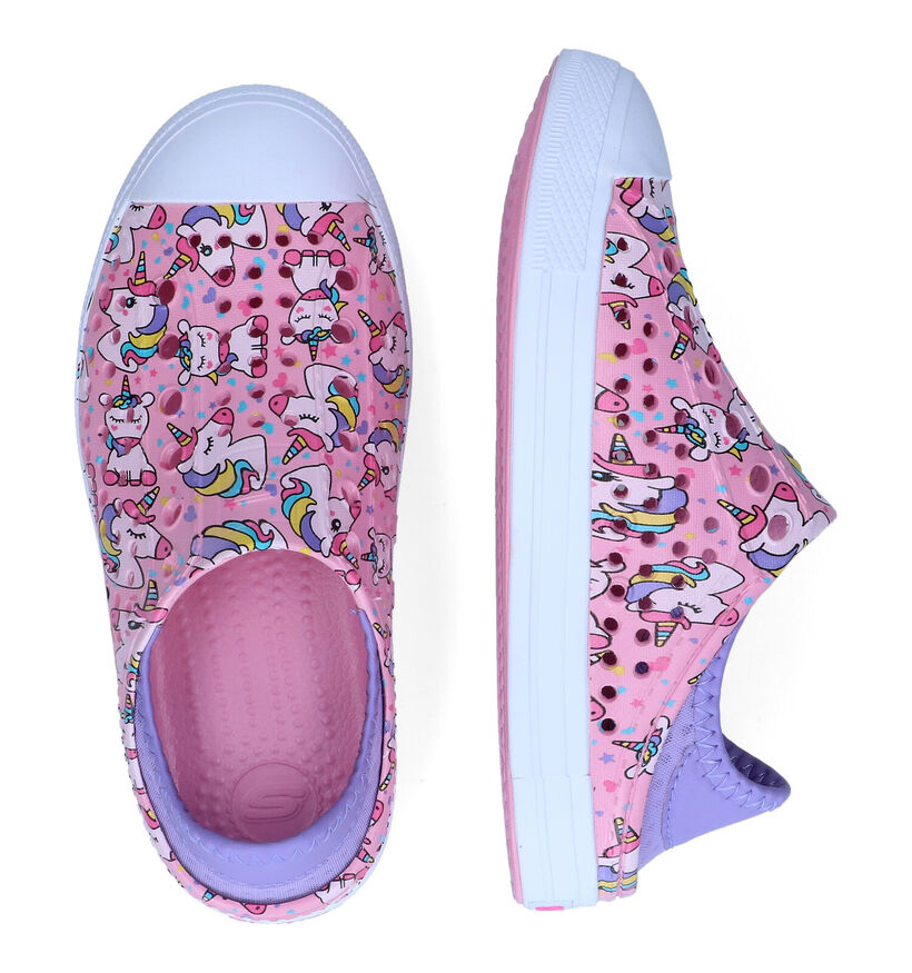 Skechers Foamies - Guzman Steps Sandales en Rose pour filles (307235)