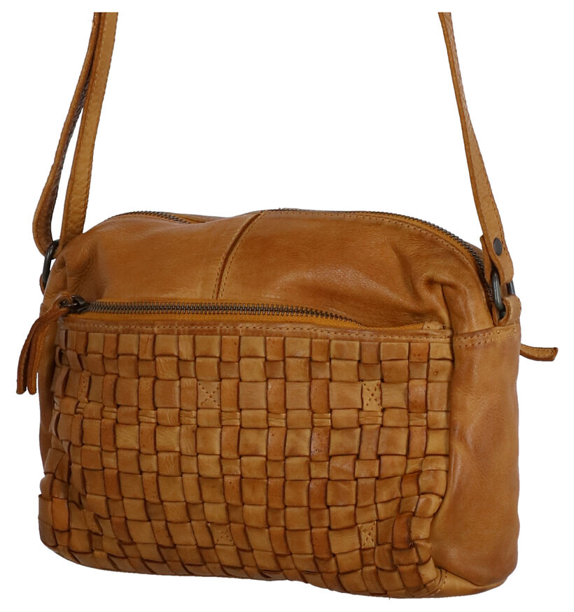 Bear Design Gele Crossbody Tas in leer (274702)