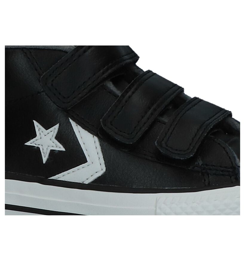 Zwarte Converse Star Player 3V Mid Hoge Sneakers met Velcro in leer (233386)