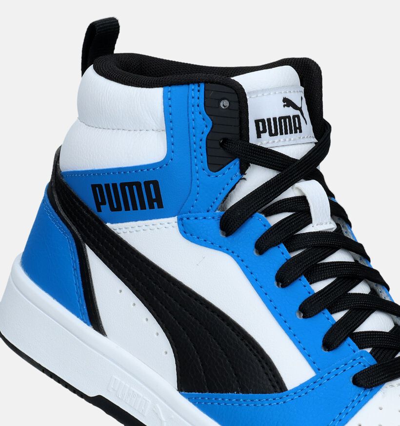 Puma Rebound V6 Mid Witte Sneakers voor jongens, meisjes (334473) - geschikt voor steunzolen