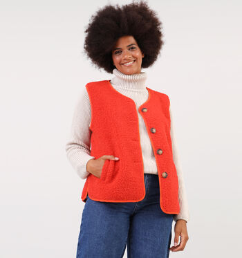 Manteau court orange