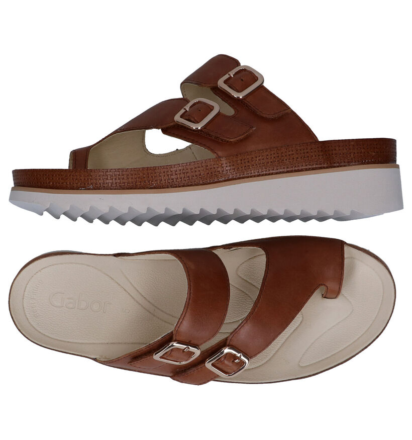 Gabor Best Fitting Cognac Teenslippers in leer (287968)