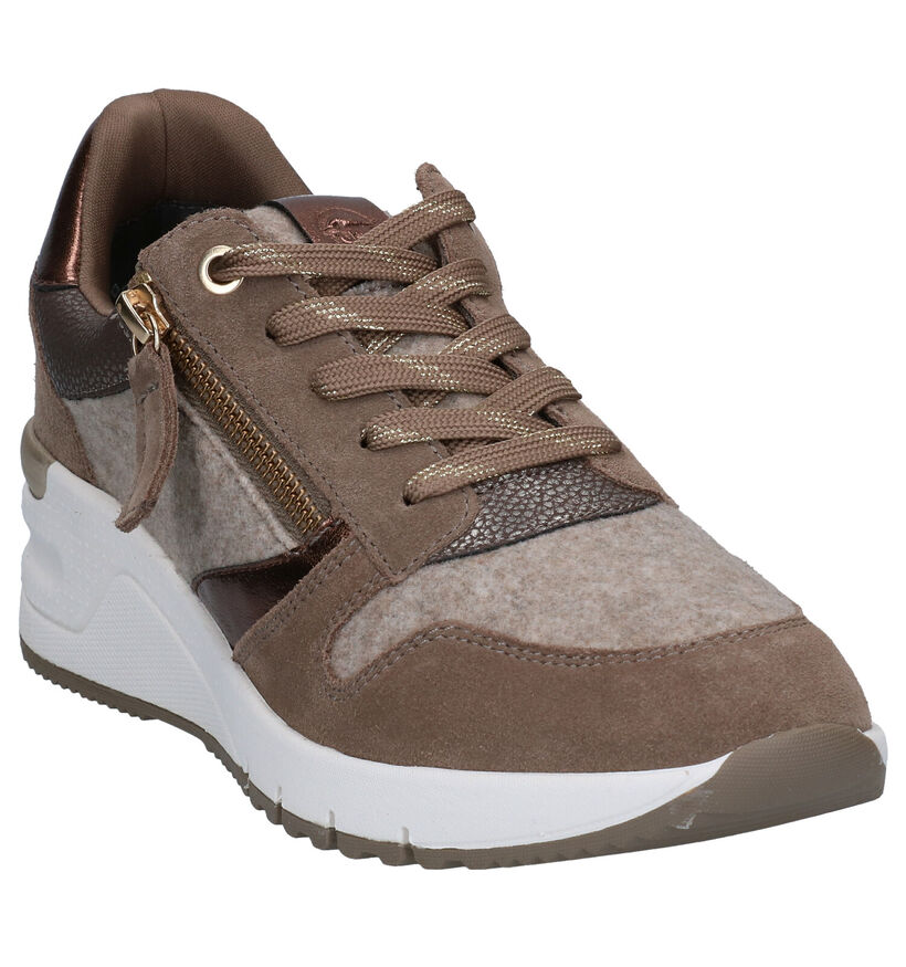 Tamaris Baskets casual en Taupe en nubuck (293961)