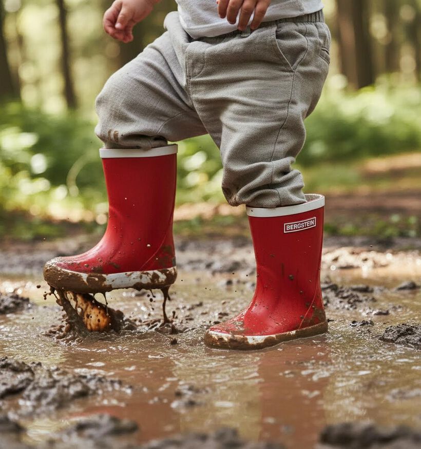 Bergstein Rainboot Rode Regenlaarzen voor meisjes, jongens (180421) - geschikt voor steunzolen