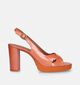 Geox Walk Pleasure Sandales avec talon en Orange pour femmes (336019)