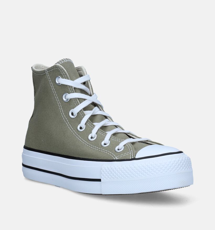 Converse Chuck Taylor All Star Lift Hi Baskets en Vert pour femmes (341507)