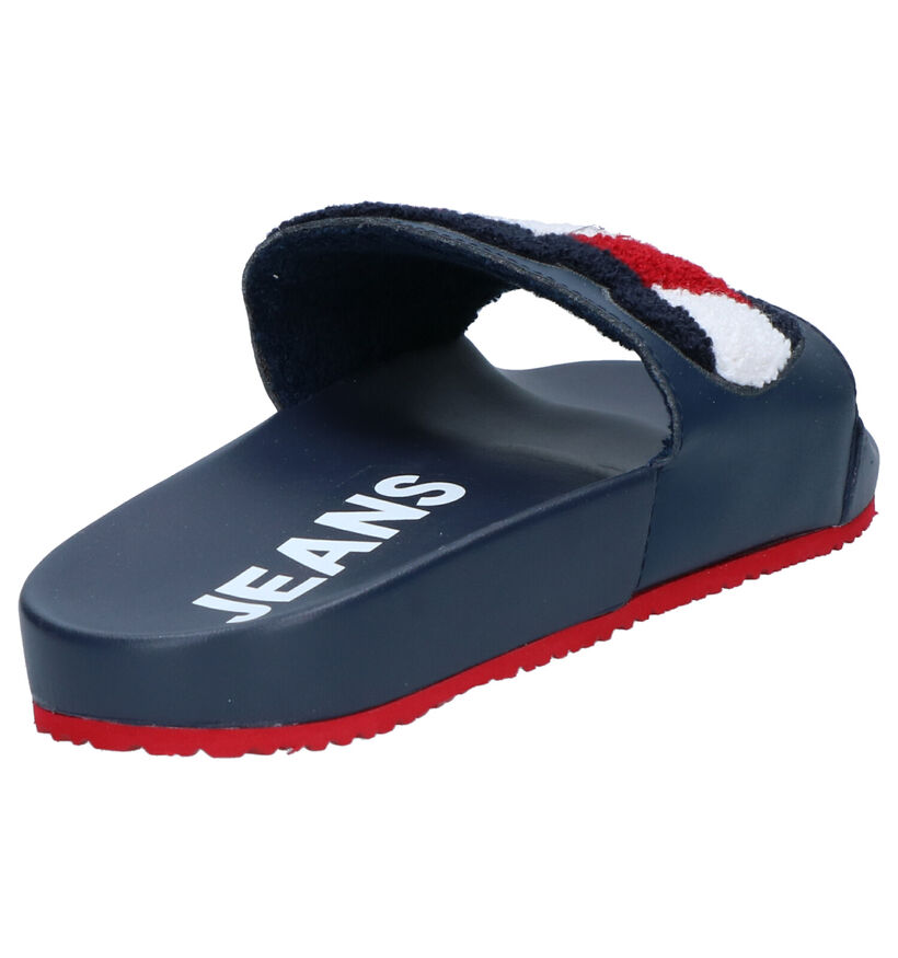 Tommy Hilfiger Valentines Slide Blauwe Badslippers in kunstleer (264942)