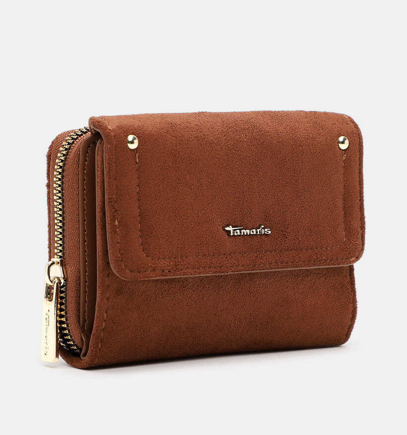 Tamaris Marina Suede Porte-monnaie zipp&eacute; en Cognac pour femmes (378802)