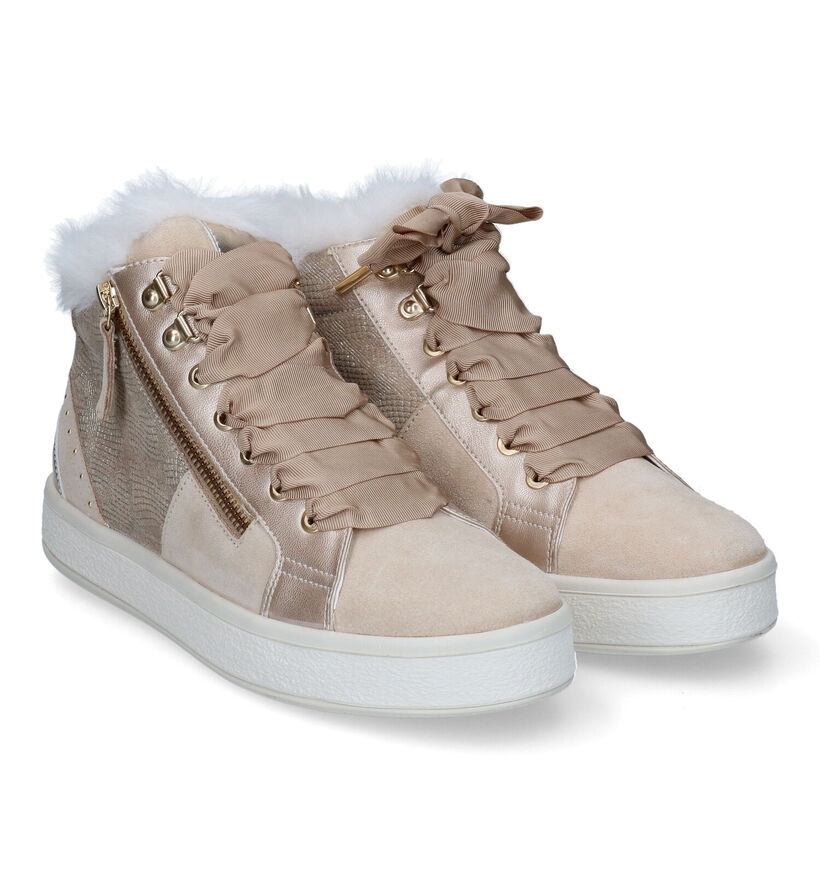 Geox Leelu Beige Sneakers in kunstleer (316137)