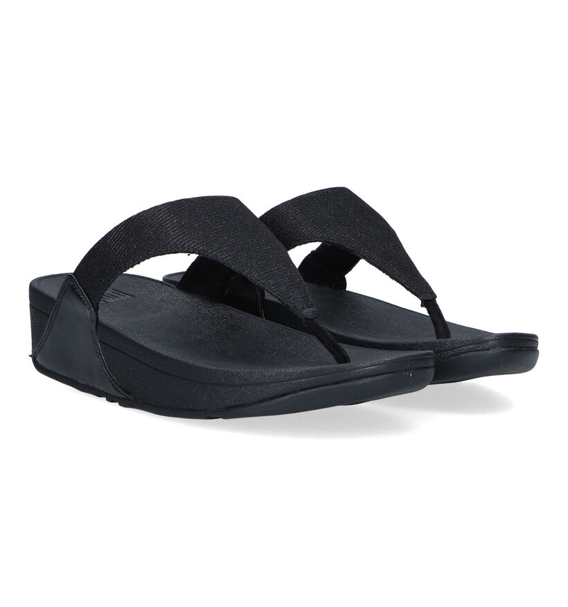 FitFlop Lulu Shimmerlux Zwarte Teenslippers voor dames (320472)