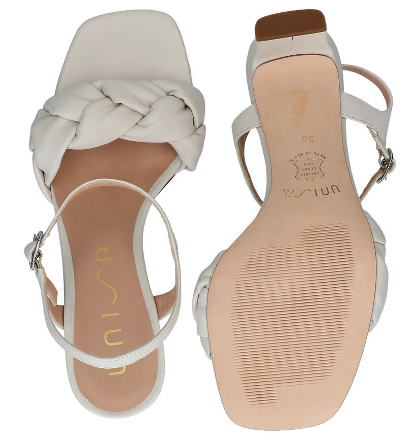 Unisa Manday Ecru Sandalen in leer (291255)