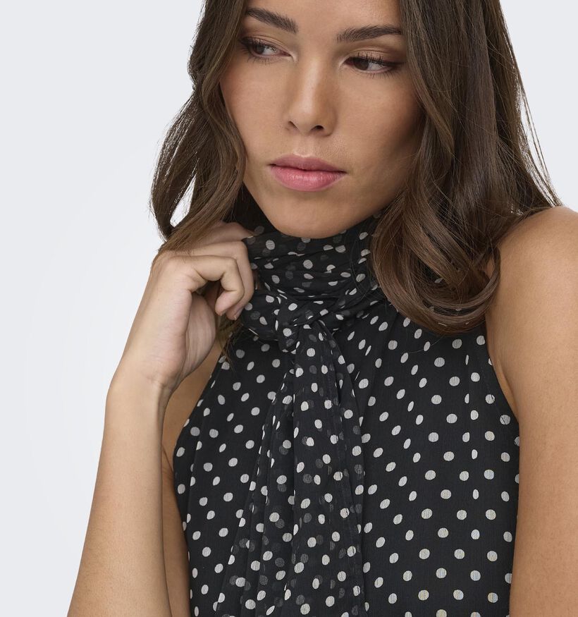 JDY Polka Halterneck Zwarte/Witte Top voor dames (378380)
