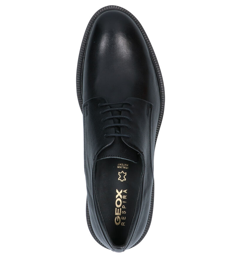 Geox Brenson Zwarte Veterschoenen in leer (264080)