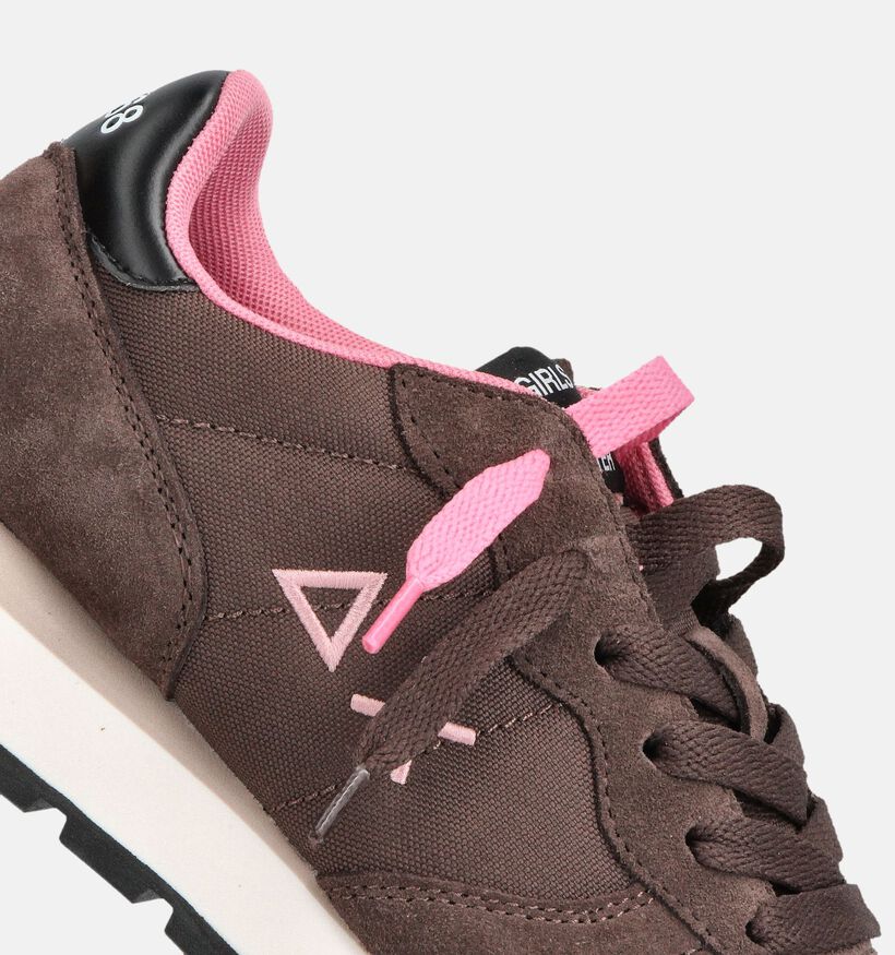Sun68 Ally Solid Nylon Donkerbruine Sneakers voor dames (361896) - geschikt voor steunzolen