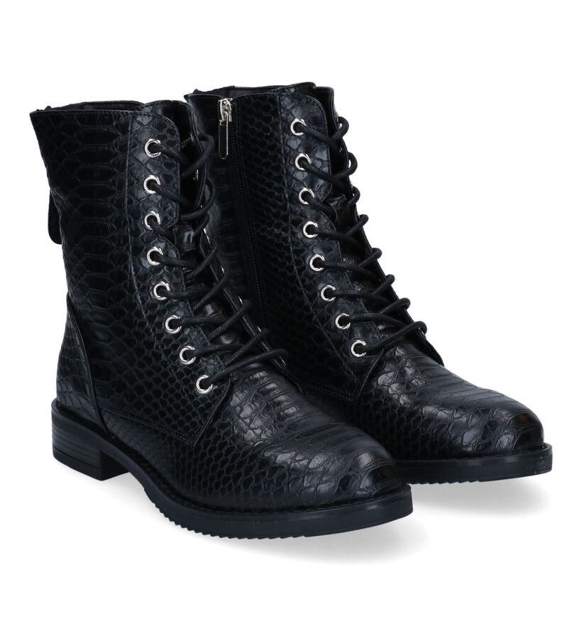 Signatur Bottines à lacets en Noir en simili cuir (294906)