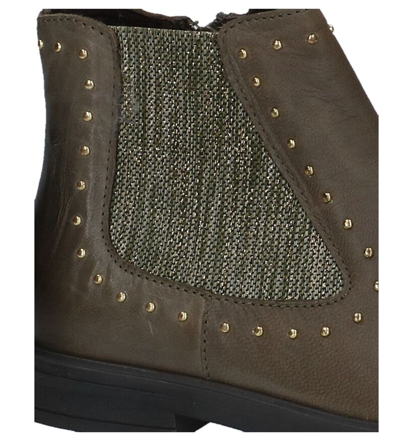 Milo & Mila Chaussures hautes en Vert olive en cuir (226033)