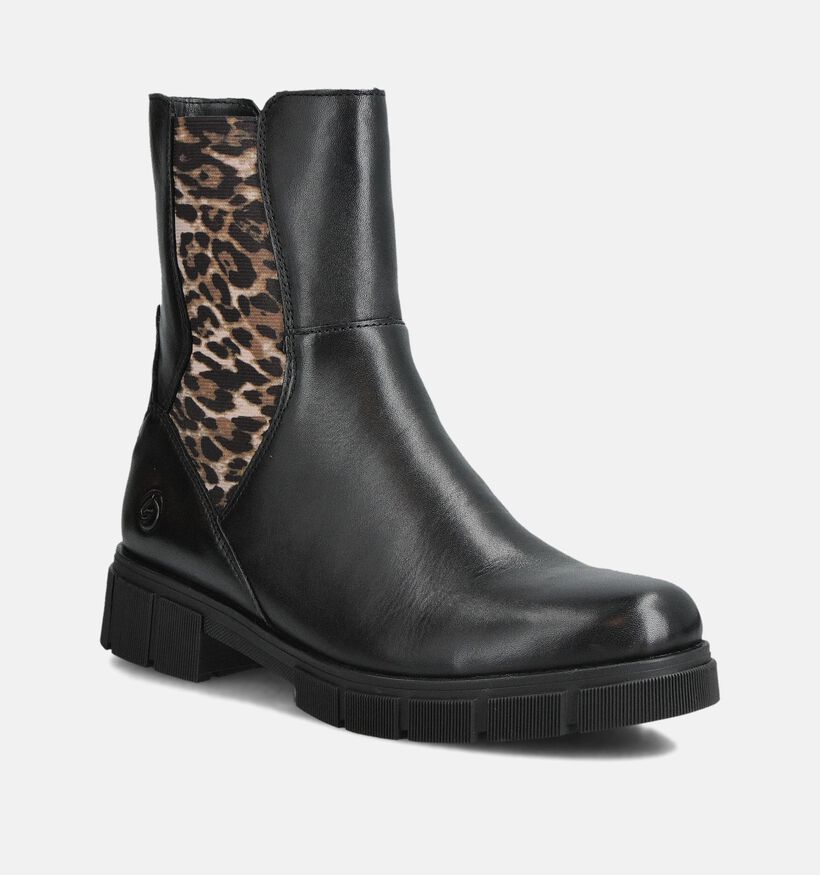 Remonte Leopard Zwarte Chelsea Boots voor dames (360409) - geschikt voor steunzolen