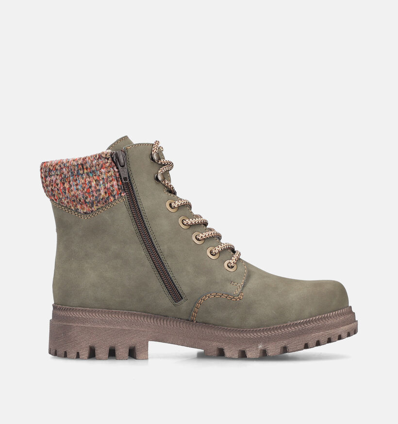 Rieker Lichtgroene Veterboots voor dames (379875)