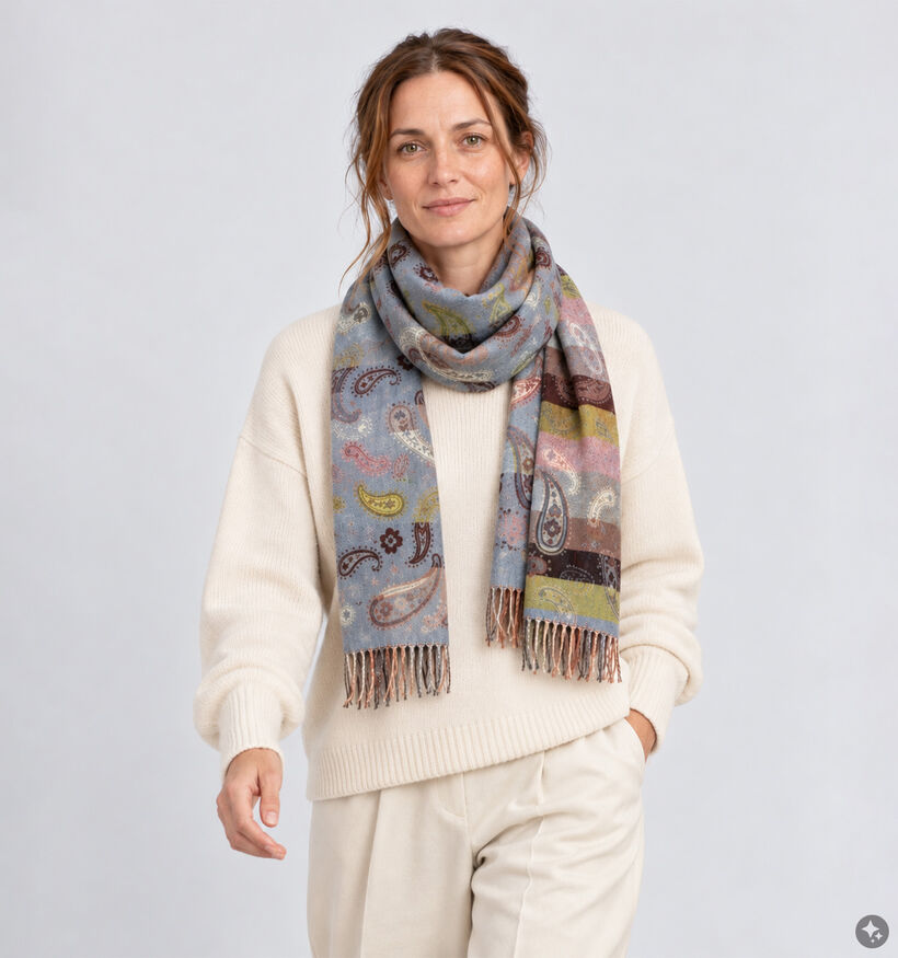 Via Limon Blauwe Paisley Sjaal voor dames (382715)
