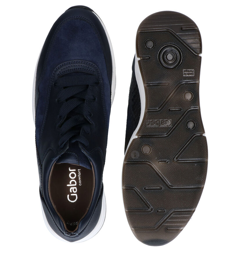 Gabor OptiFit Blauwe Sneakers in leer (282388)