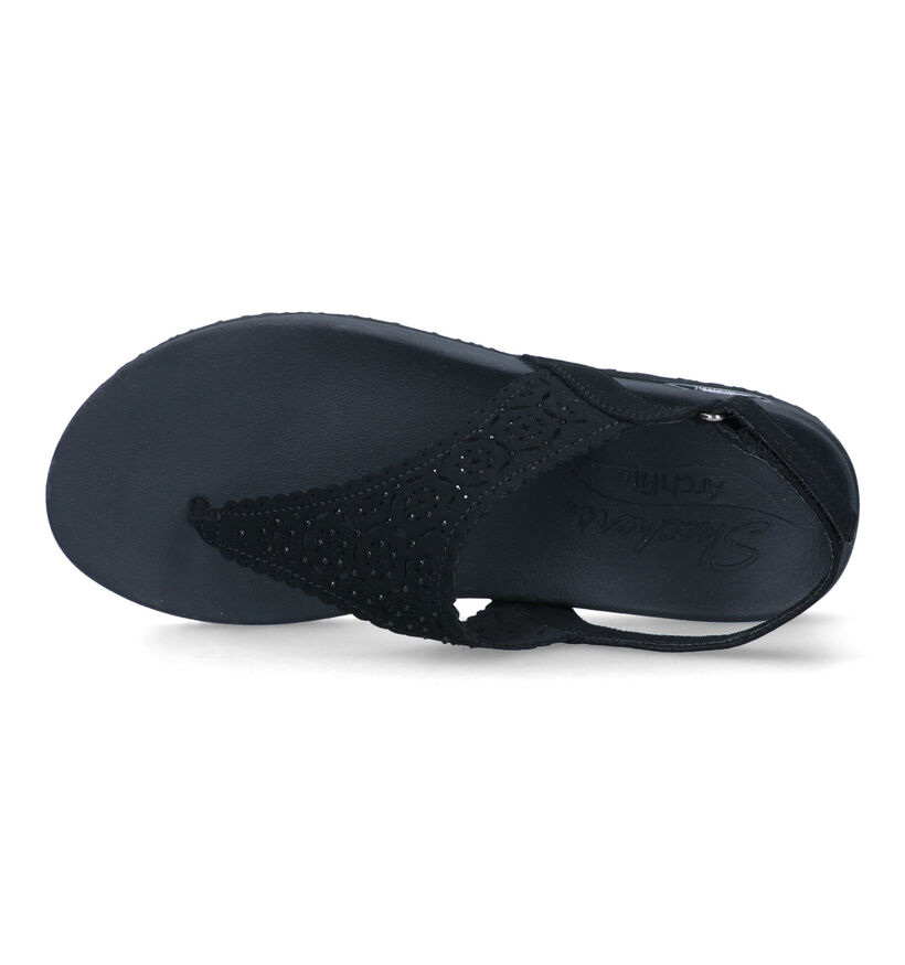 Skechers Arch Fit Zwarte Sandalen in stof (319373)