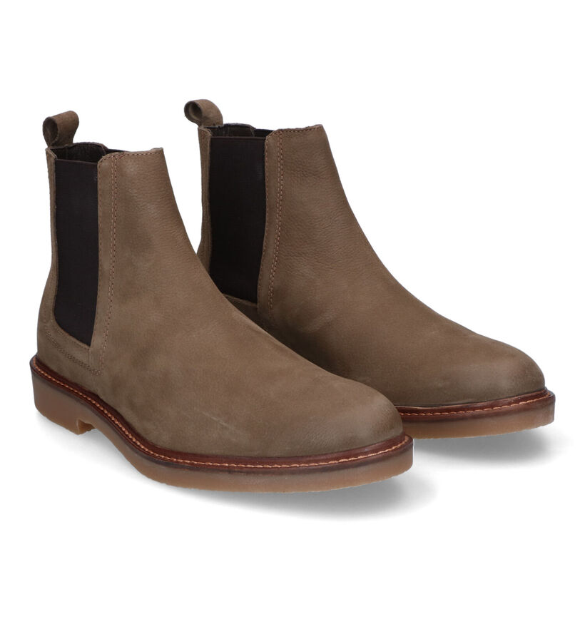 Via Borgo Bottines Chelsea en Taupe pour hommes (316474)