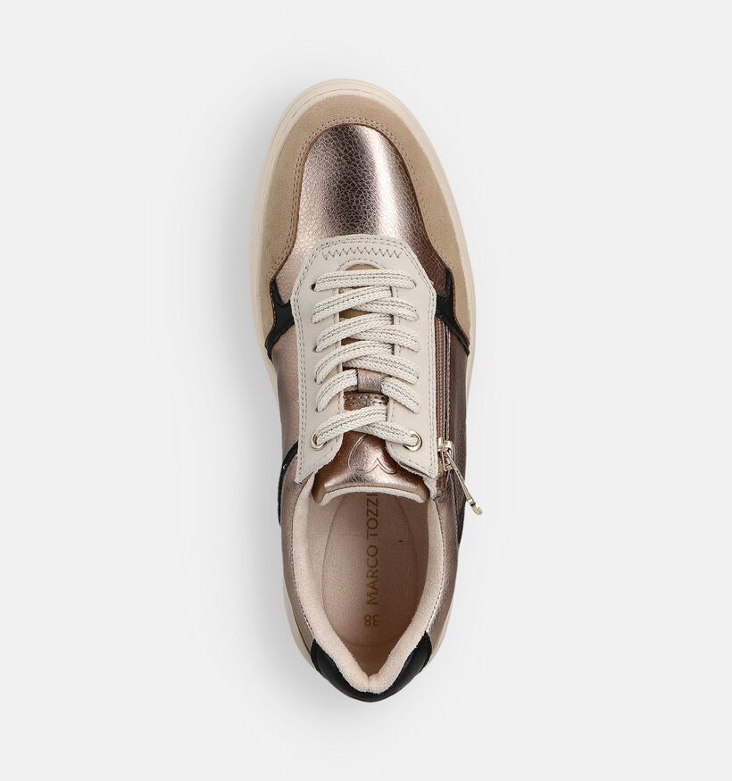Marco Tozzi Gouden Veterschoenen met Rits voor dames (362540) - geschikt voor steunzolen