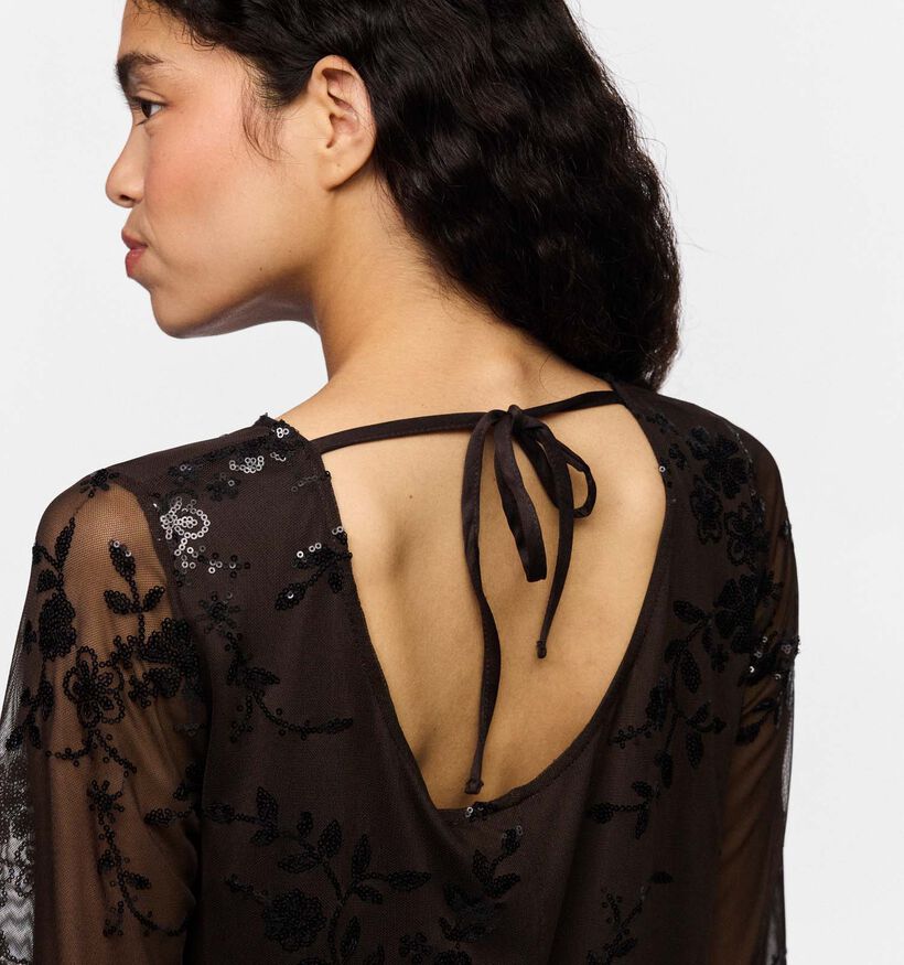 Pieces Evita Donkerbruine Korte Jurk voor dames (382092)