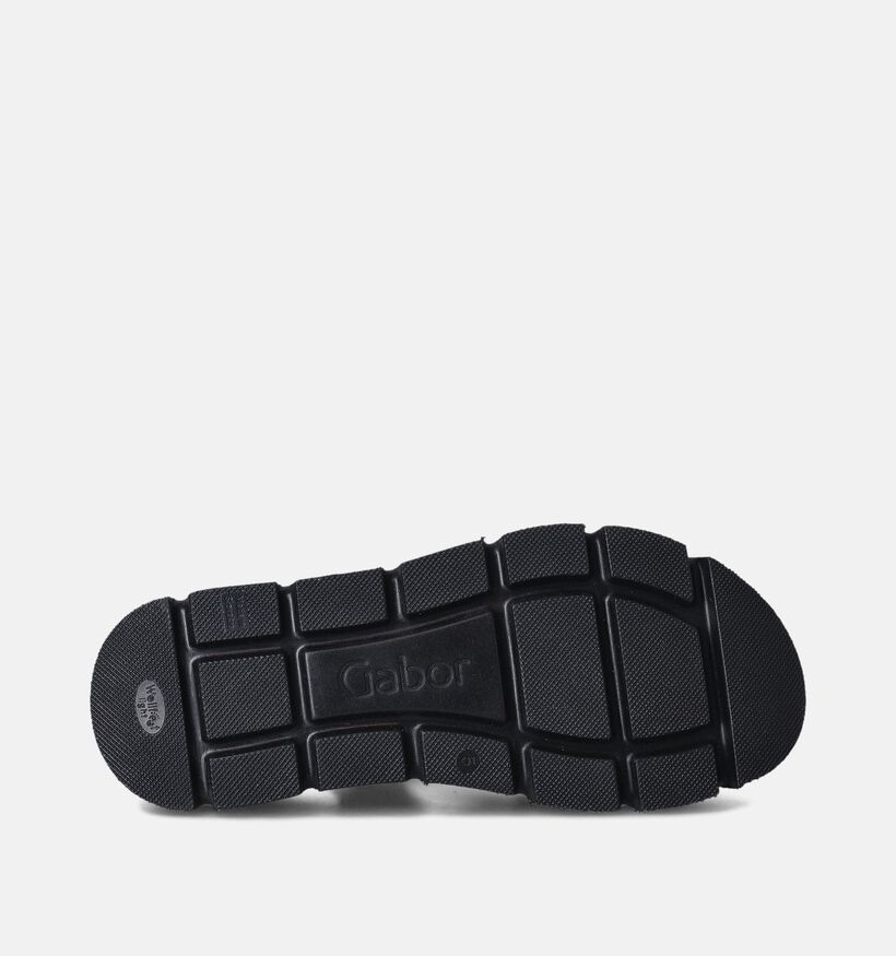 Gabor Best Fitting Zwarte Sandalen met plateauzool voor dames (355033)