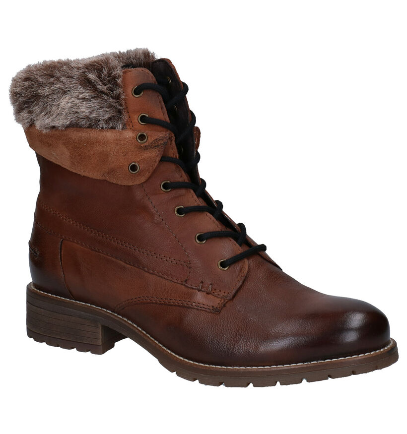 Via Limone Boots à lacets en Brun foncé en cuir (278670)