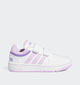 adidas Hoops 3.0 Cloudfoam Baskets en Blanc/Rose pour filles (366038) - pour semelles orthopédiques