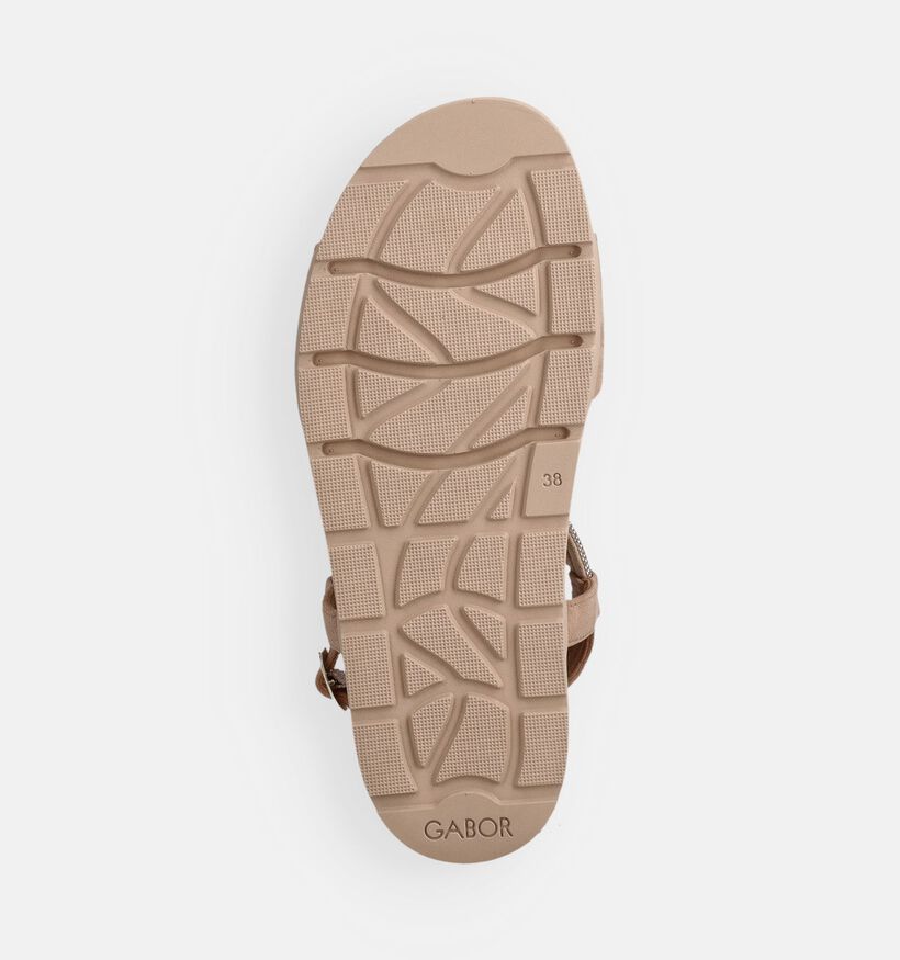Gabor Donkerbeige Platte Sandalen voor dames (373318)