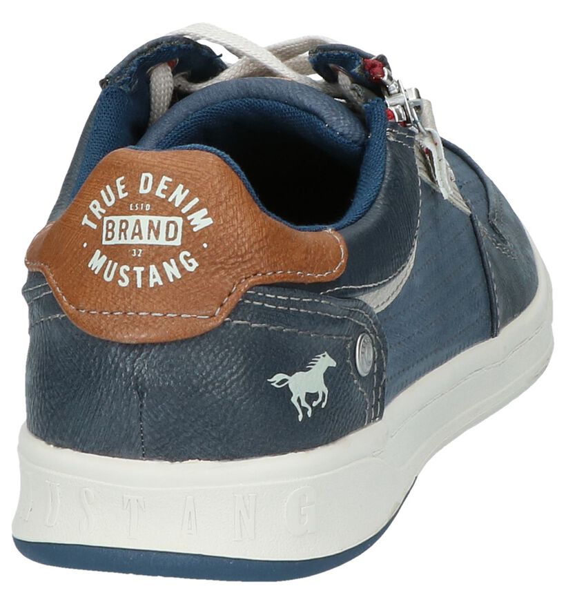 Mustang Donkerblauwe Casual Veterschoenen in kunstleer (240266)