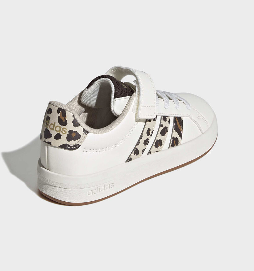 adidas Grand Court 3.0 Witte/Leopard Sneakers voor meisjes (366957) - geschikt voor steunzolen