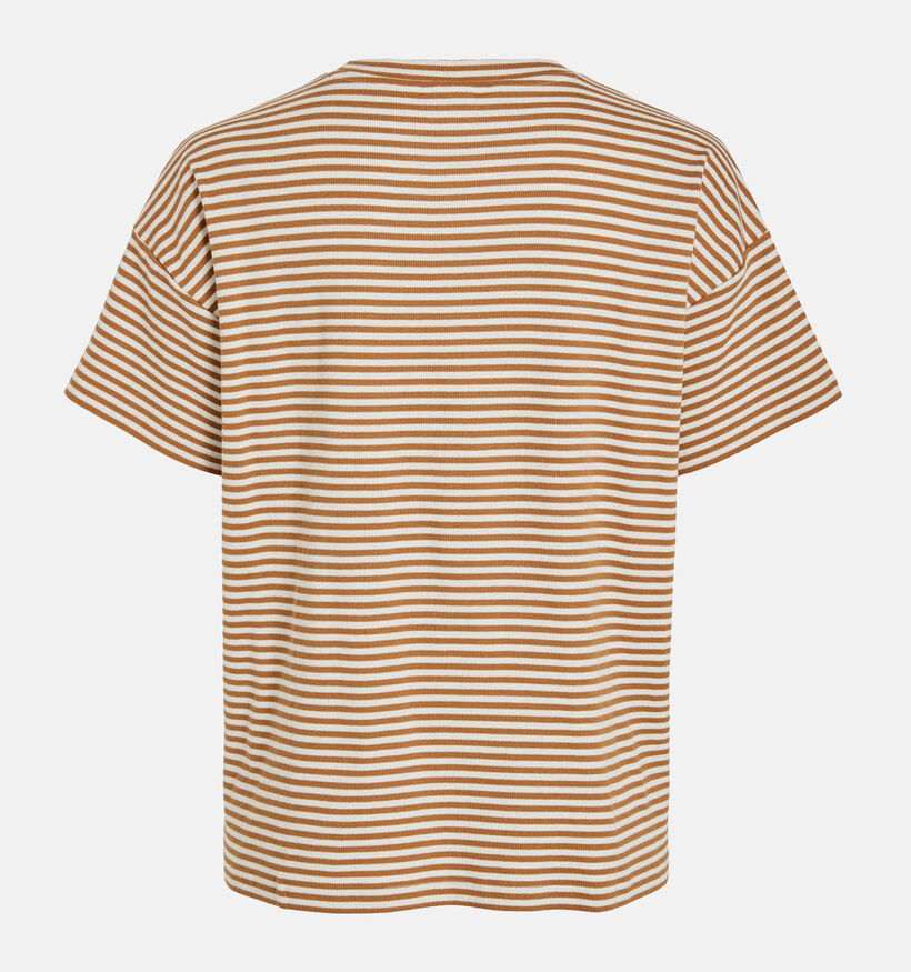 Vila Jada Bruine Gestreepte T-shirt voor dames (334636)