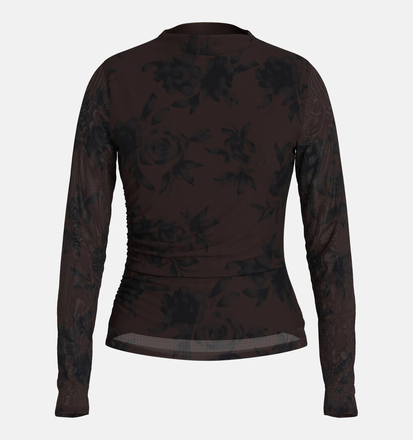 Vila Rikke Donkerbruine T-shirt met Lange Mouwen voor dames (379772)